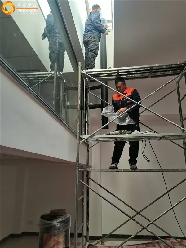 平客壁爐東營海欣盈園地下室丹麥Morso 7943火爐安裝.jpg