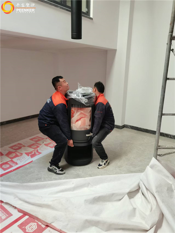 平客壁爐東營海欣盈園地下室丹麥Morso 7943火爐安裝.jpg